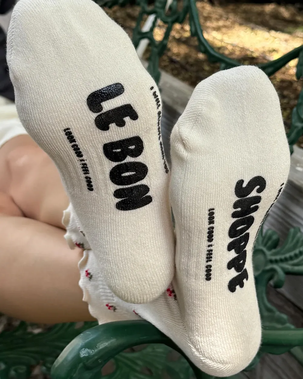 Le Bon Shoppe Petal Ruffled Hugger Crew Socks - Cream Petal^ Socks + Slippers