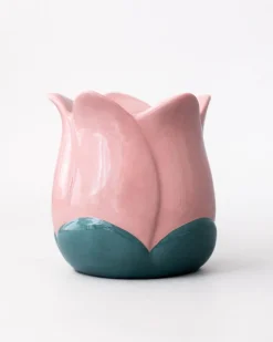 ban.do Pink Tulip Ceramic Pencil Cup^ Desk Accessories