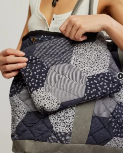 Free People Pippa Patchwork Tote - Blue Combo^ Bags