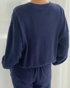 Le Bon Shoppe Pointelle Core Sweatshirt - Navy^ Tees + Sweatshirts