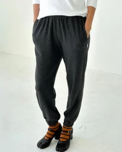 Le Bon Shoppe Pointelle Serene Jogger - Charcoal^ Bottoms