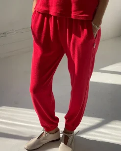 Le Bon Shoppe Pointelle Serene Jogger - Red Apple^ Bottoms