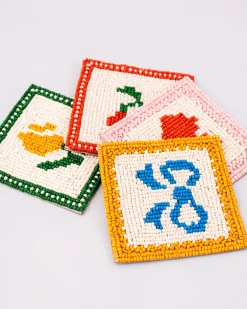 ban.do Quilt Beaded Coaster Set^ Kitchen + Bar|Home + Décor