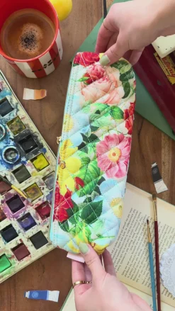 ban.do Quilted Pencil Pouch - Oil Paint Floral^ Travel Accessories|Desk Accessories