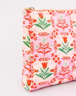 ban.do Quilted Pouch - Pink Tile Floral^ Travel Accessories