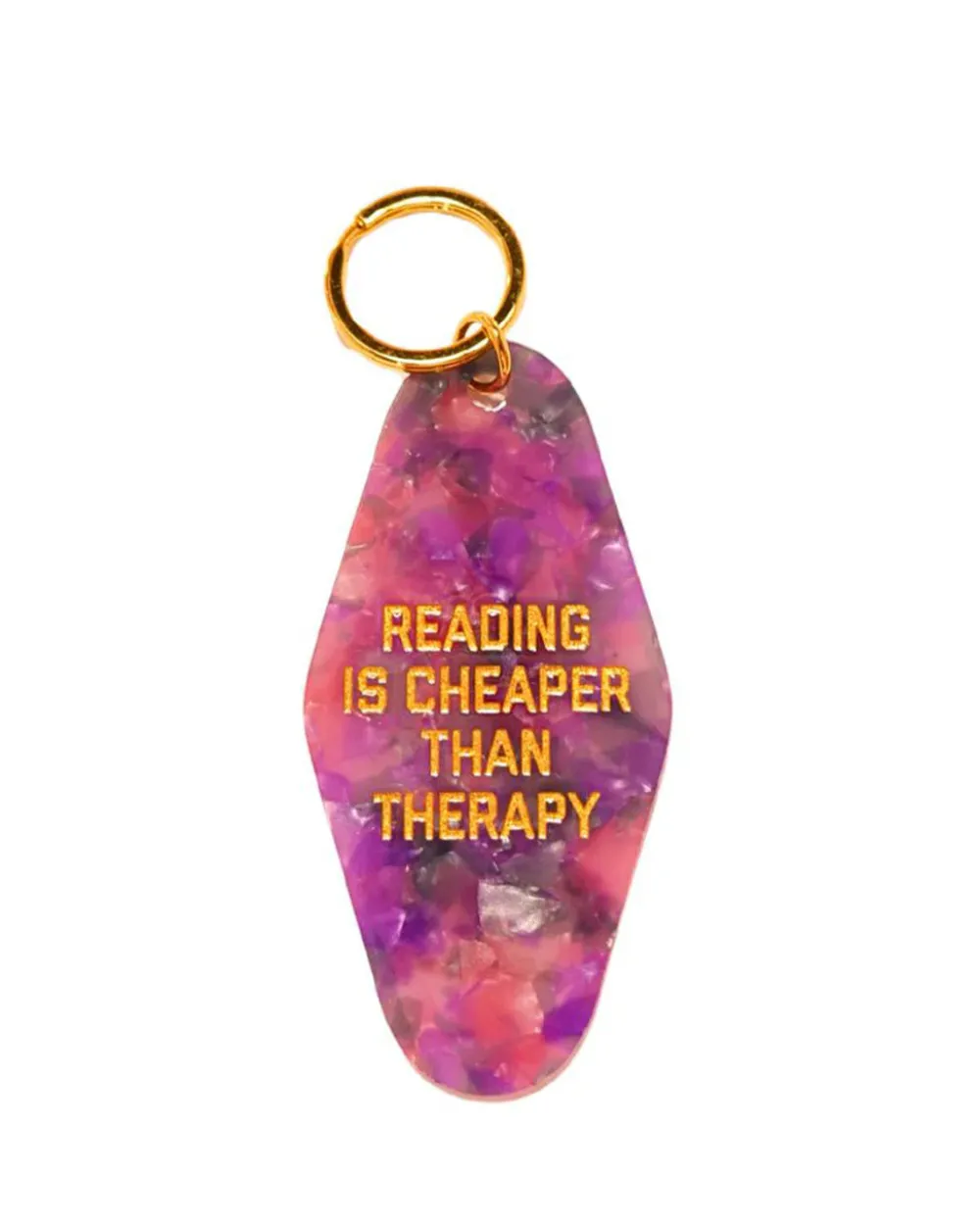 Golden Gems Reading Is Cheaper Than Therapy Keychain^ Travel Accessories