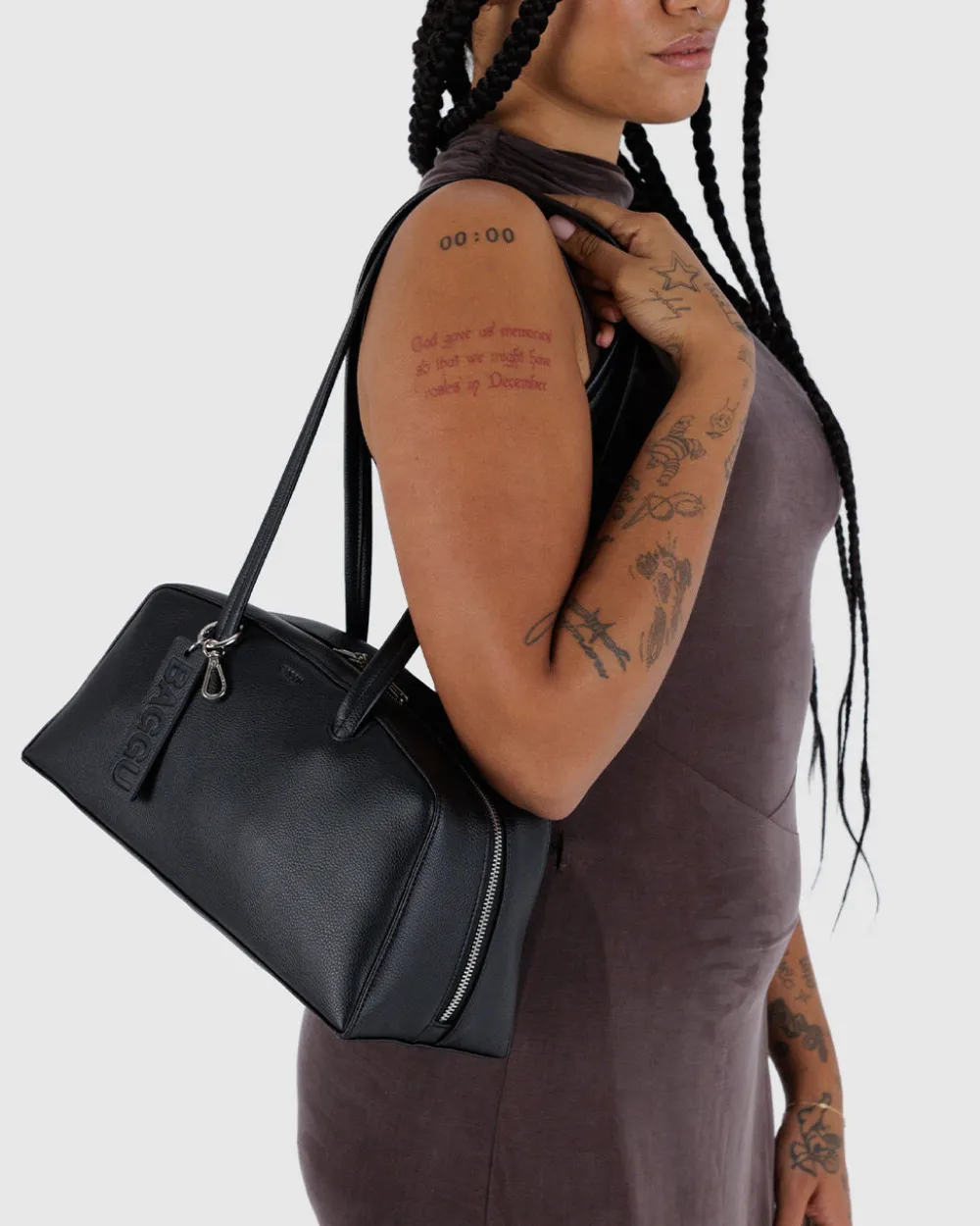 Baggu Recycled Leather Bowler Bag - Black^ Bags