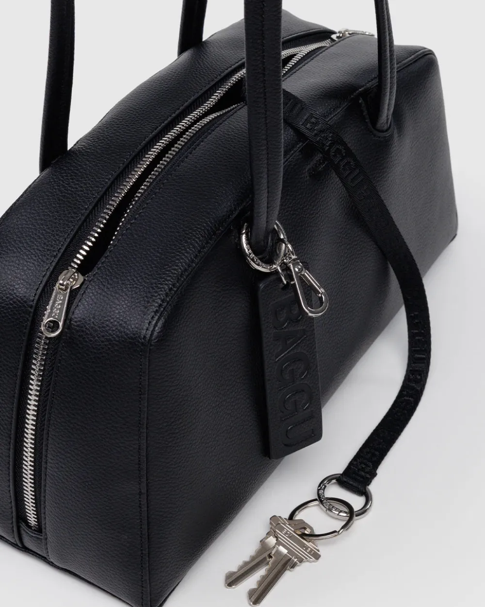 Baggu Recycled Leather Bowler Bag - Black^ Bags