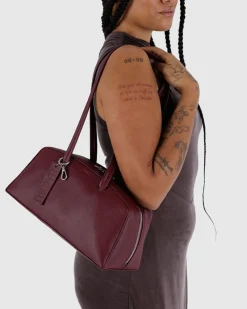 Baggu Recycled Leather Bowler Bag - Mahogany^ Bags
