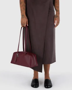 Baggu Recycled Leather Bowler Bag - Mahogany^ Bags