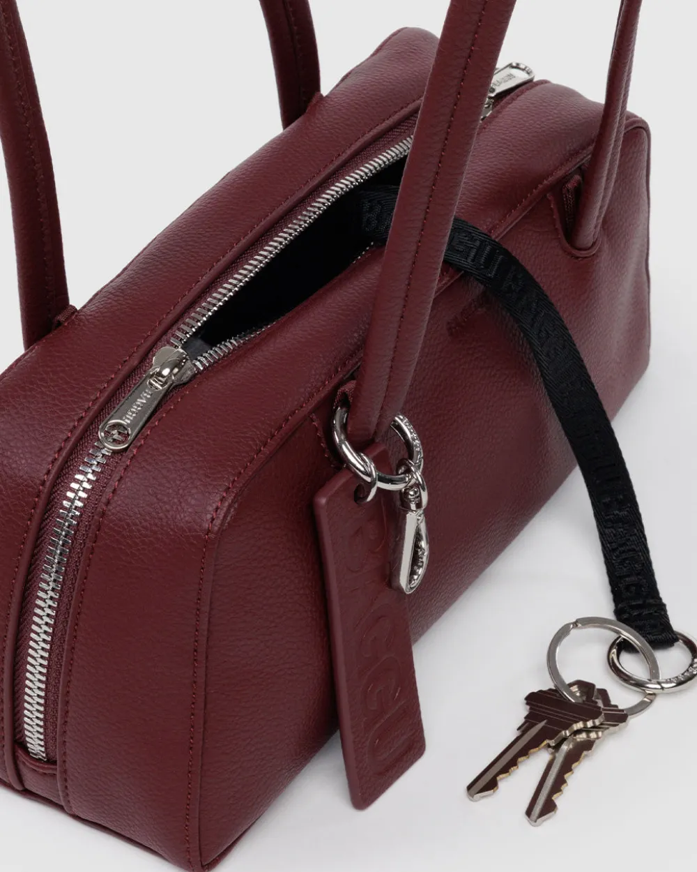 Baggu Recycled Leather Bowler Bag - Mahogany^ Bags
