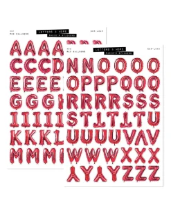 Sadie's Stickers Red Balloon Letter Set - Letters & More Sticker Set^ Stickers + Tape