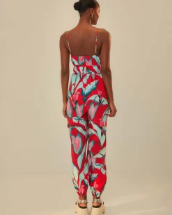 Farm Rio Red Summer Foliage Organic Cotton Jumpsuit^ Dresses + Jumpsuits