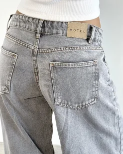 Motel Rocks Roomy Extra Wide Low Rise Jeans - Grey Wash^ Bottoms