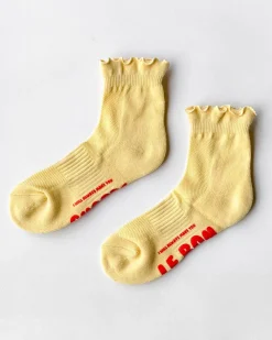 Le Bon Shoppe Ruffled Hugger Crew Socks - Banana Cream^ Socks + Slippers