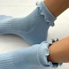 Le Bon Shoppe Ruffled Hugger Crew Socks - Periwinkle^ Socks + Slippers