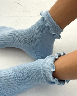 Le Bon Shoppe Ruffled Hugger Crew Socks - Periwinkle^ Socks + Slippers