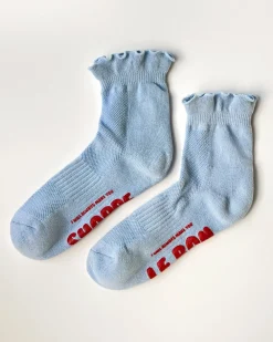Le Bon Shoppe Ruffled Hugger Crew Socks - Periwinkle^ Socks + Slippers