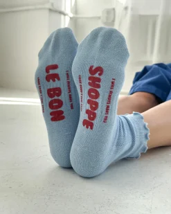 Le Bon Shoppe Ruffled Hugger Crew Socks - Periwinkle^ Socks + Slippers