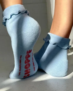 Le Bon Shoppe Ruffled Hugger Crew Socks - Periwinkle^ Socks + Slippers