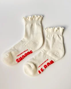 Le Bon Shoppe Ruffled Hugger Crew Socks - Vanilla^ Socks + Slippers