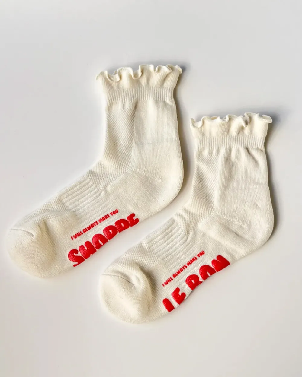 Le Bon Shoppe Ruffled Hugger Crew Socks - Vanilla^ Socks + Slippers