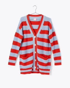 ban.do Slouchy Cardigan - Red/Blue Stripe^ Sweaters