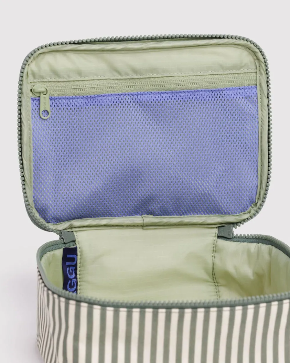 Baggu Small Cosmetic Case - Sage Stripe^ Travel Accessories|Bags