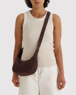 Baggu Small Nylon Crescent Bag w/ Key Leash - Coffee^ Bags