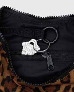 Baggu Small Nylon Crescent Bag w/ Key Leash - Leopard^ Bags