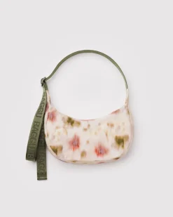 Baggu Small Nylon Crescent Bag w/ Key Leash - Abstract Floral^ Bags