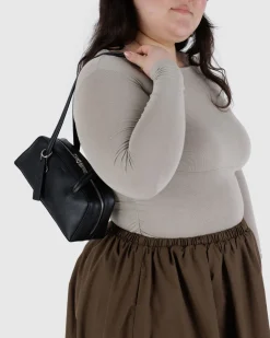 Baggu Small Recycled Leather Bowler Bag - Black^ Bags