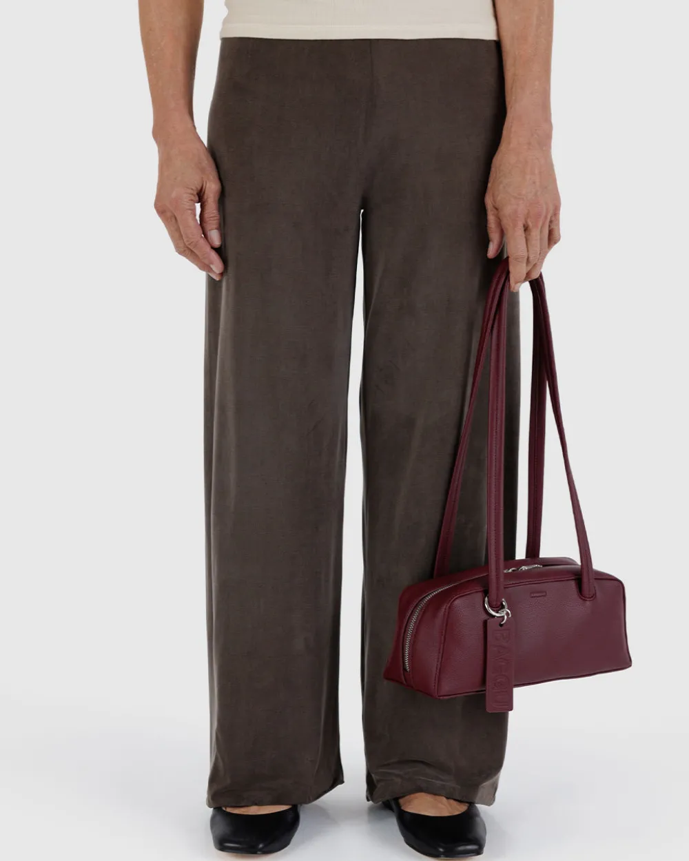 Baggu Small Recycled Leather Bowler Bag - Mahogany^ Bags