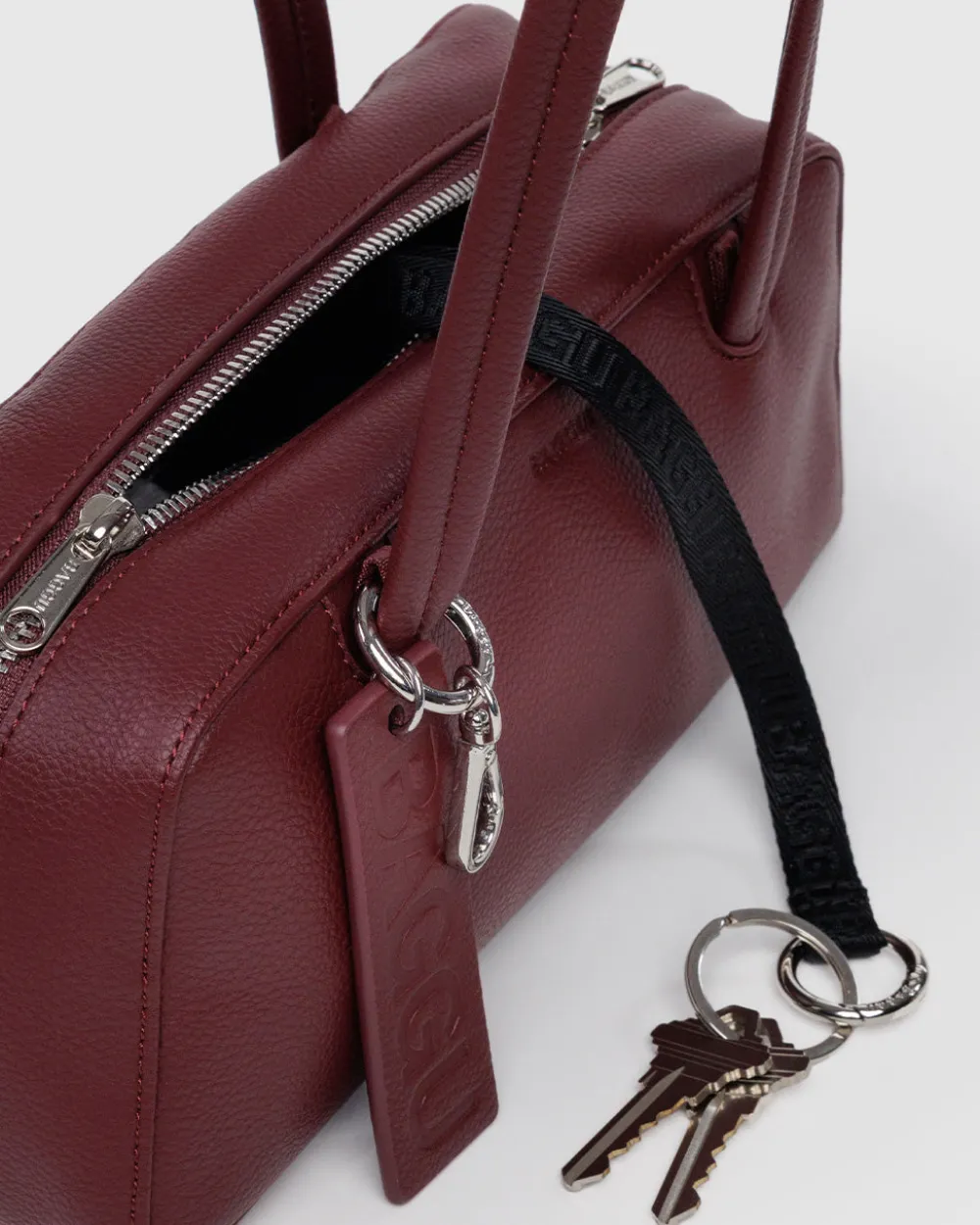 Baggu Small Recycled Leather Bowler Bag - Mahogany^ Bags
