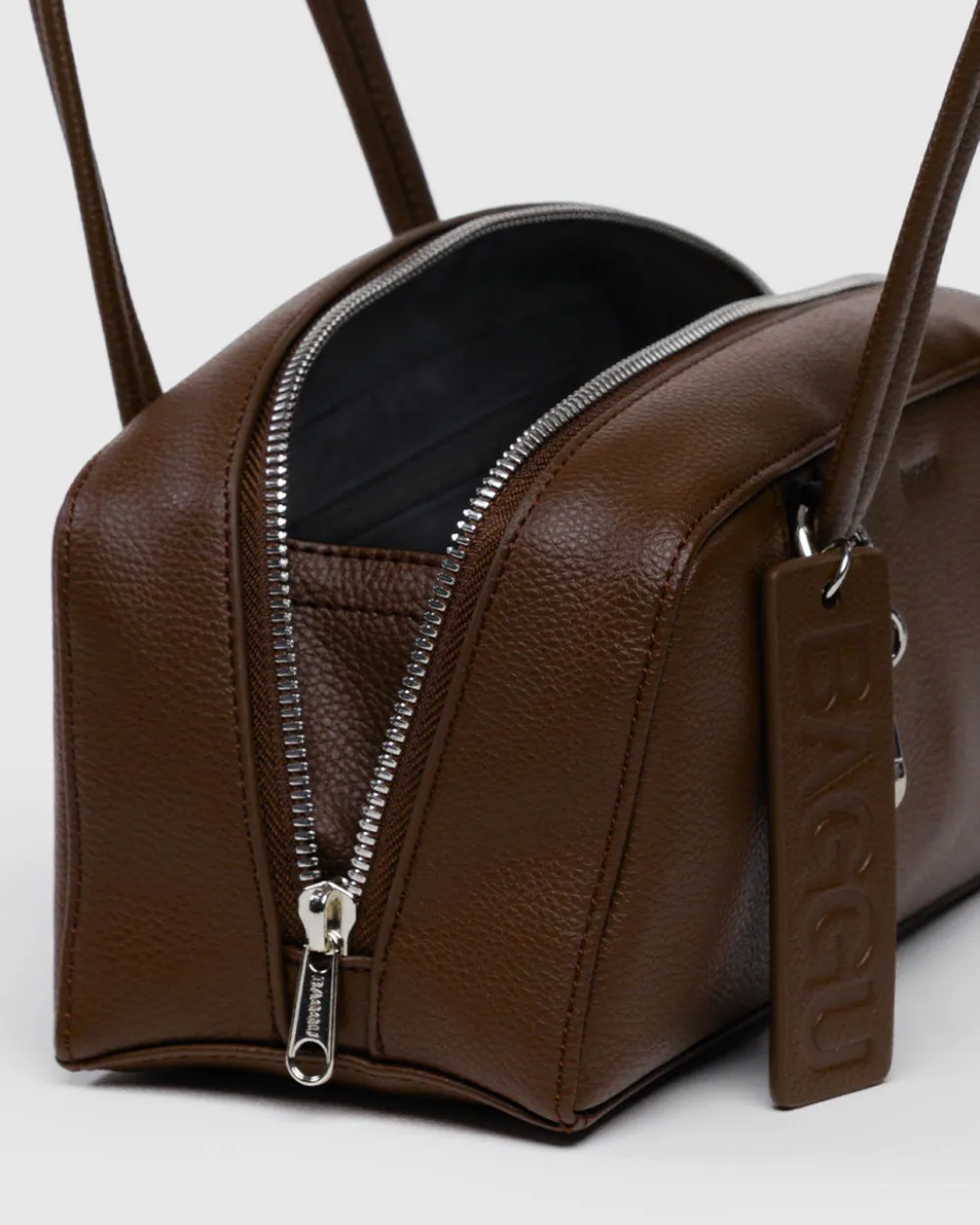 Baggu Small Recycled Leather Bowler Bag - Brown^ Bags