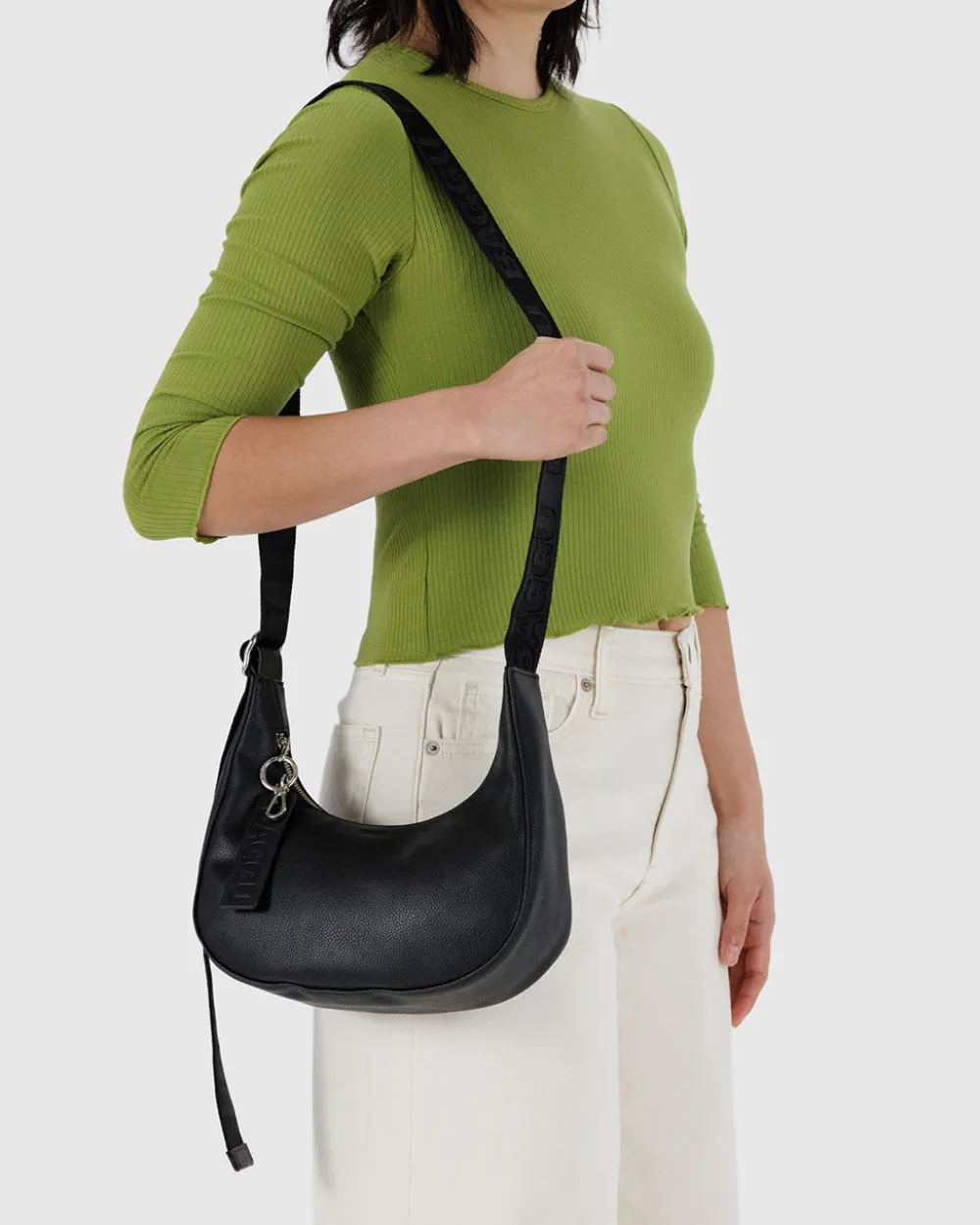 Baggu Small Recycled Leather Crescent Bag - Black^ Bags