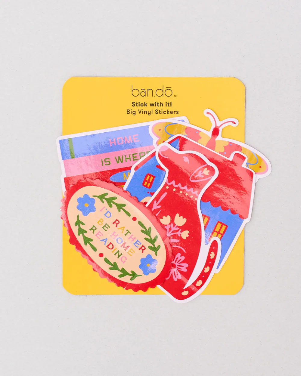 ban.do Stick with It! Big Vinyl Stickers - I'd Rather Be Home Reading^ Stickers + Tape
