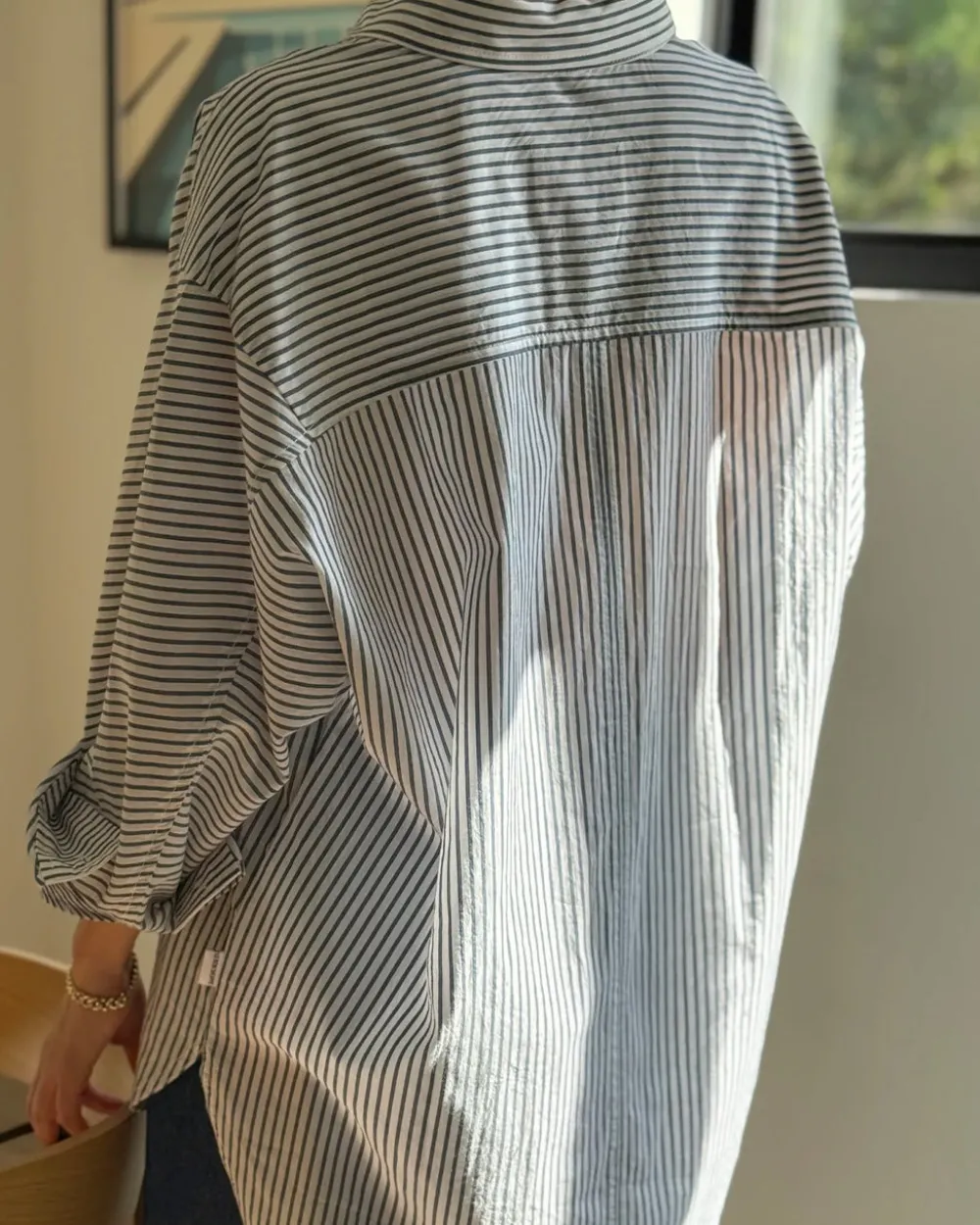 Le Bon Shoppe Striped Light Weight Owen Shirt - Denim Stripe^ Tops