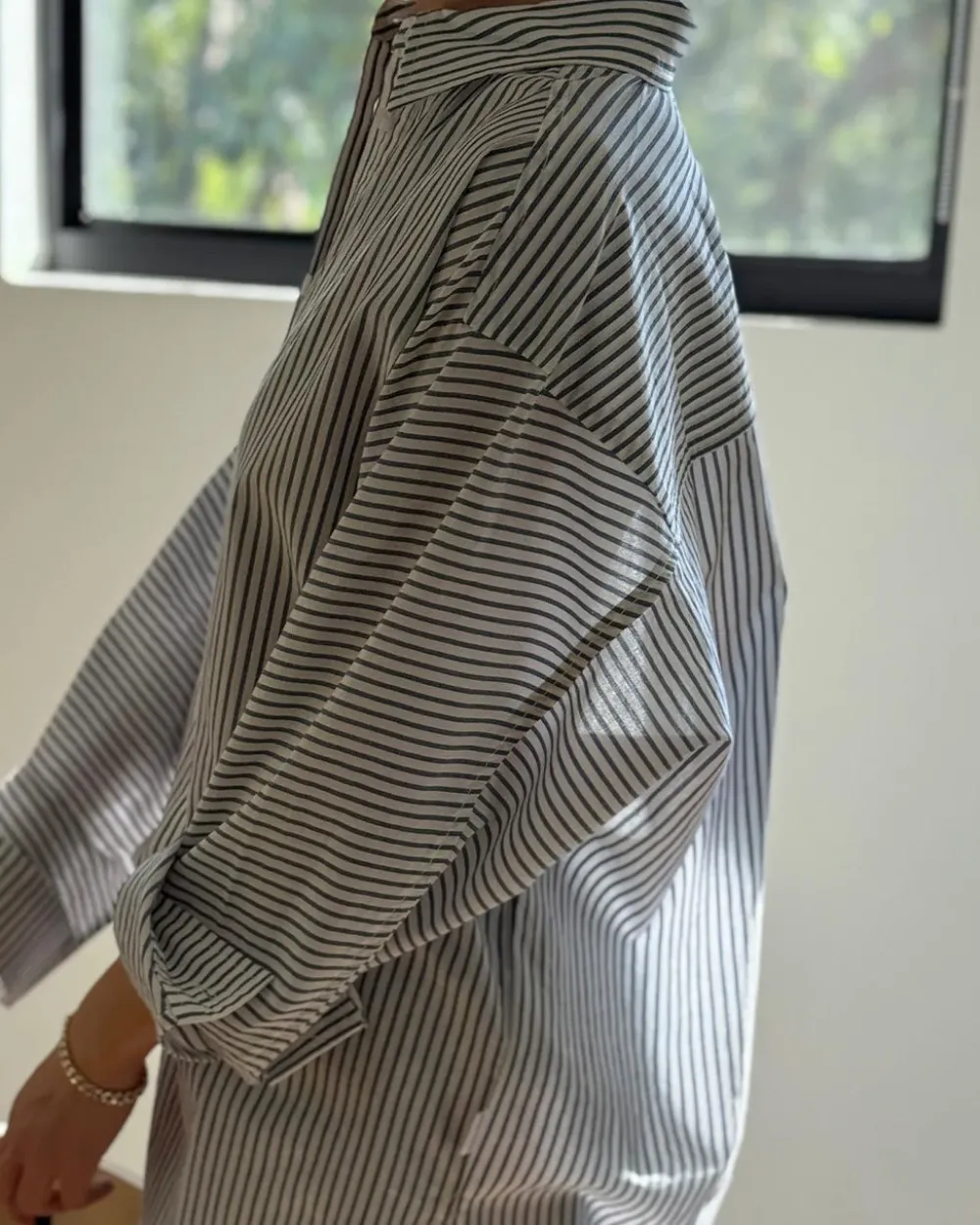 Le Bon Shoppe Striped Light Weight Owen Shirt - Denim Stripe^ Tops