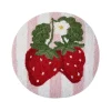 Peking Handicraft Stripe Strawberries Hook Pillow^ Home + Décor