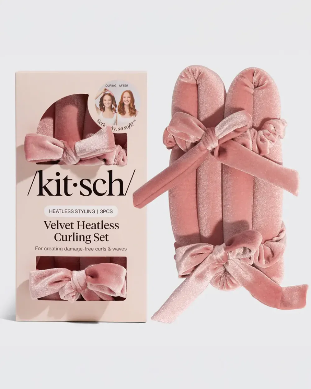 Kitsch Terracotta Velvet Heatless Curling Set^ Bath + Body