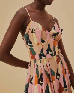 Farm Rio The Kiss Multicolor Sleeveless Midi Dress^ Dresses + Jumpsuits