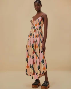 Farm Rio The Kiss Multicolor Sleeveless Midi Dress^ Dresses + Jumpsuits