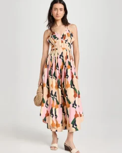 Farm Rio The Kiss Multicolor Sleeveless Midi Dress^ Dresses + Jumpsuits