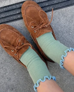 Le Bon Shoppe The Petite Ruffled Modal Socks - Sea Glass + Powder Blue^ Socks + Slippers