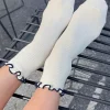Le Bon Shoppe The Petite Ruffled Modal Socks - Soft White + Navy^ Socks + Slippers