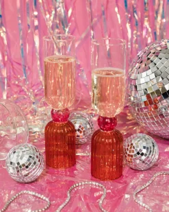 ban.do Tipsy Turvy Bar Glass Set - Pink^ Kitchen + Bar