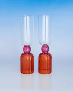 ban.do Tipsy Turvy Bar Glass Set - Pink^ Kitchen + Bar