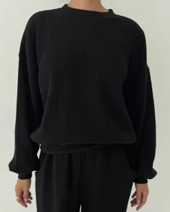 Le Bon Shoppe Waffle Core Sweatshirt - True Black^ Tees + Sweatshirts