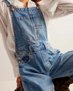 Free People We The Free Good Luck Barrel Overalls - Ultra Light Beam^ Dresses + Jumpsuits